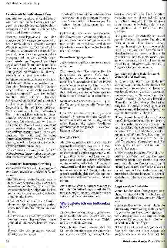 Vorschauseite 3: Sterbebegleitung auf einer pädiatrischen Intensivstation
