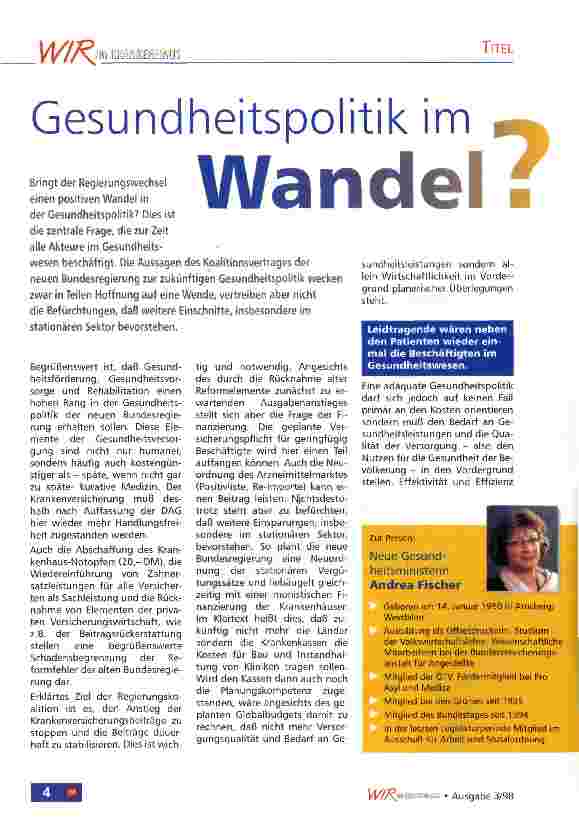 Vorschauseite 1: Gesundheitspolitik im Wandel?