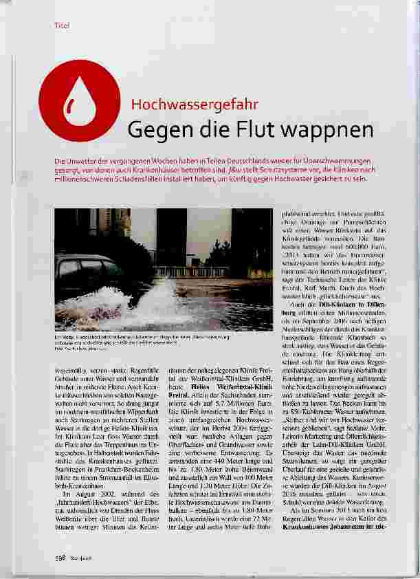Vorschauseite 1: Hochwassergefahr Gegen die Flut wappnen