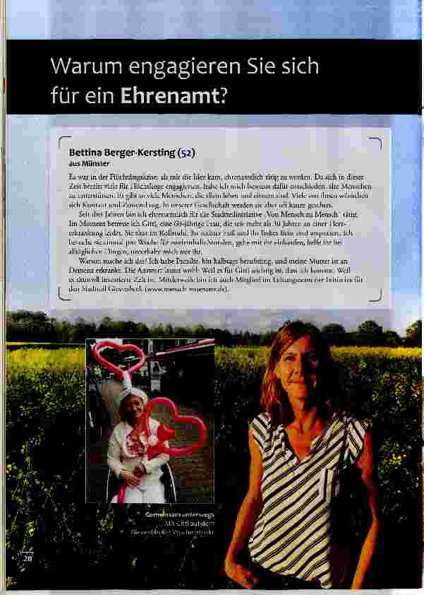Vorschauseite 1: Warum engagieren Sie sich für ein Ehrenamt?