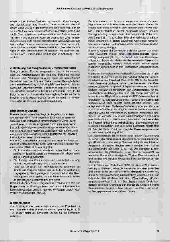Vorschauseite 4: Unterrichtsentwurf zum Thema: Kindliche Sexualität wahrnehmen und respektieren