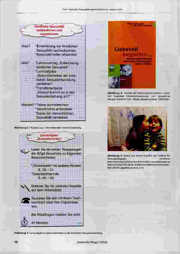 Vorschauseite 5: Unterrichtsentwurf zum Thema: Kindliche Sexualität wahrnehmen und respektieren