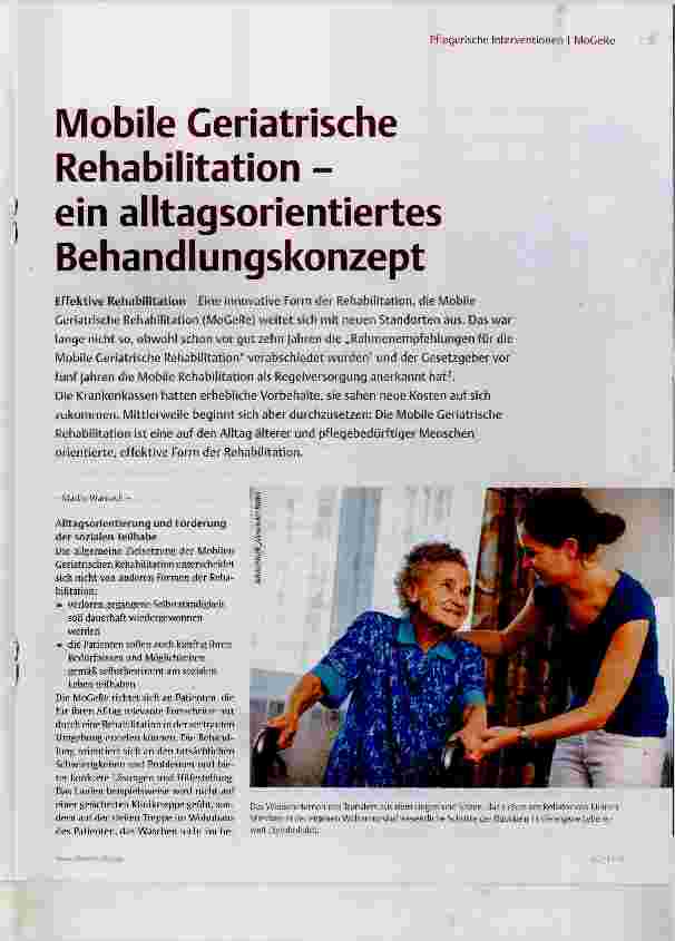 Vorschauseite 1: Mobile Geriatrische Rehabilitation ein alltagsorientiertes Behandlungskonzept