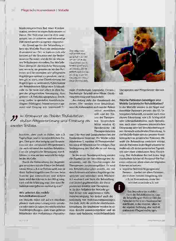 Vorschauseite 2: Mobile Geriatrische Rehabilitation ein alltagsorientiertes Behandlungskonzept