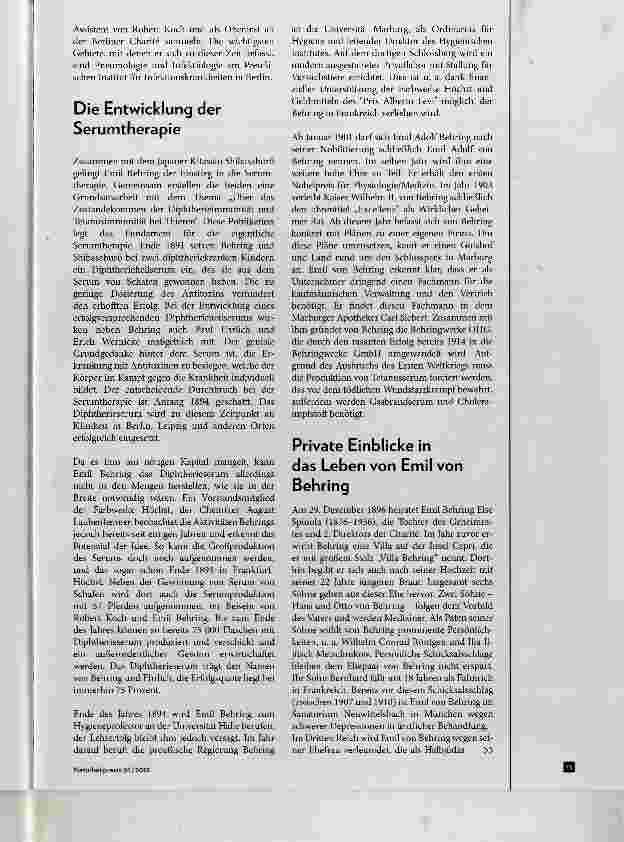 Vorschauseite 2: Trias deutschen Forschergeistes Teil 2 Emil von Behring