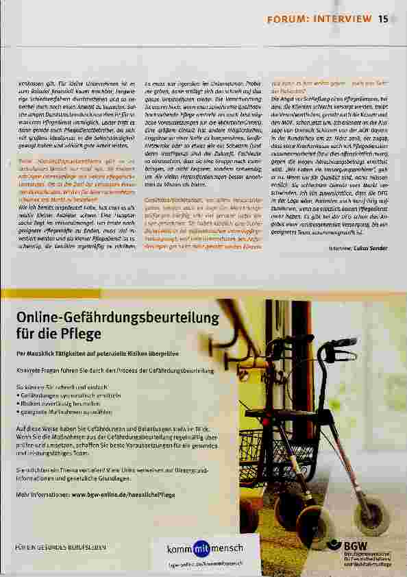 Vorschauseite 2: INTERVIEW Intensivpflege-WGs sind keine Gelddruckmaschinen