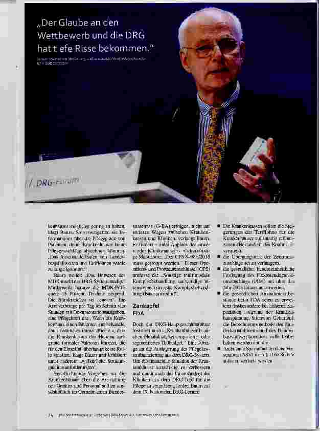 Vorschauseite 6: 17. Nationales DRG-Forum & 2. Nationales Reha-Forum | Plenum Pflege-FinanzierungWende auf denn DRG-Forum