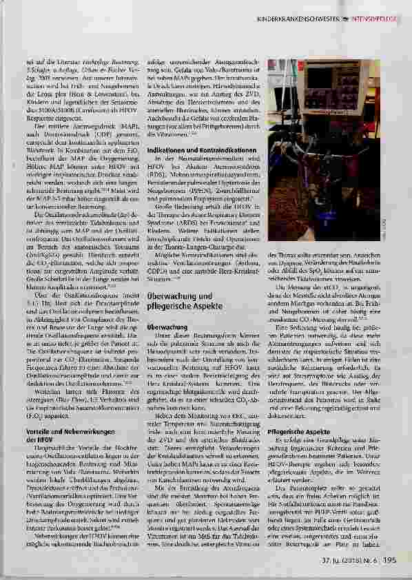 Vorschauseite 2: Tief durchatmen Pflegerische Aspekte bei der Versorgung von Patienten unter Hochfrequenz-Oszillationsventilation