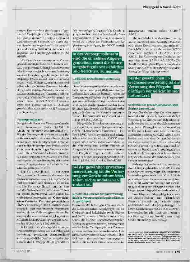 Vorschauseite 2: Änderungen bei der Vertretung im Pflegegeldverfahren