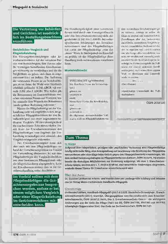 Vorschauseite 3: Änderungen bei der Vertretung im Pflegegeldverfahren