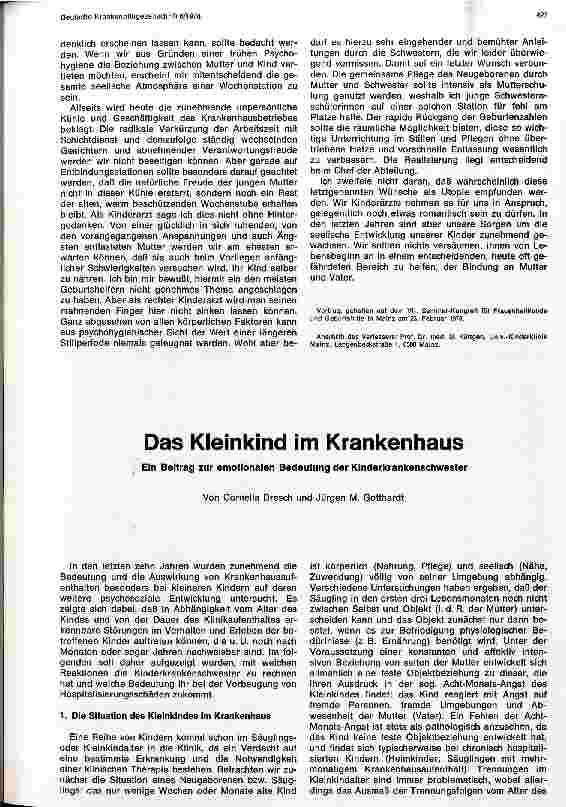 Vorschauseite 1: Das Kleinkind im Krankenhaus