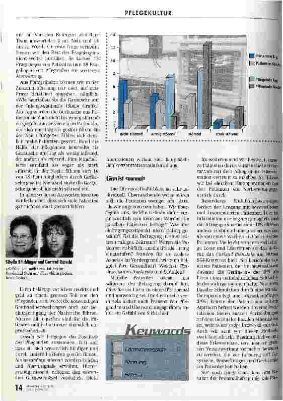 Vorschauseite 2: Lärm und Hektik Geräuschimmissionen auf der Intensivstation