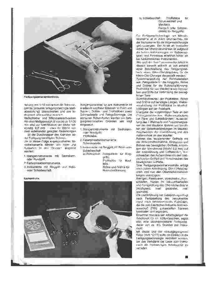 Vorschauseite 2: Instrumentenkunde - Chirurgische Instrumente - Handwerkszeug im OP 7. Folge: Instrumentenherstellung nach modernen Gesichtspunkten.