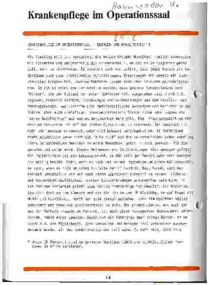Vorschauseite 1: Krankenpflege im Operationssaal Grenzen und Möglichkeiten