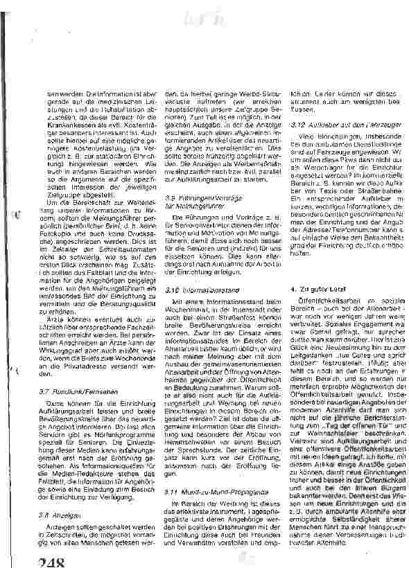 Vorschauseite 4: Auch Einrichtungen der Altenhilfe brauchen Werbung