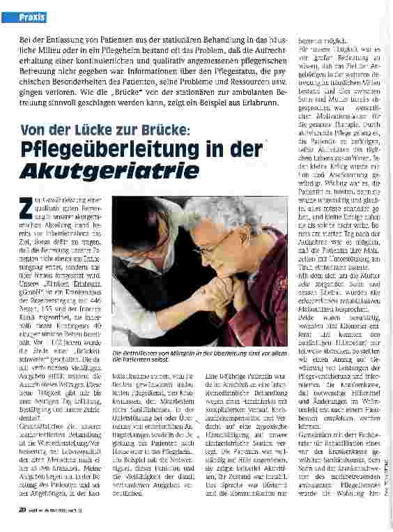 Vorschauseite 1: Von der Lücke zur Brücke: Pflegeüberleitung in der Akutgeriatrie