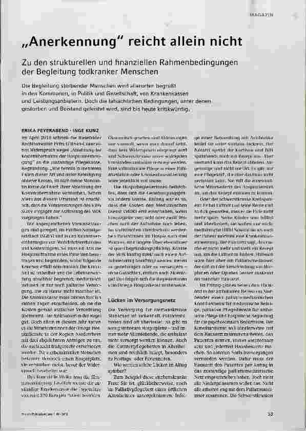 Vorschauseite 2: Anerkennung reicht allein nicht