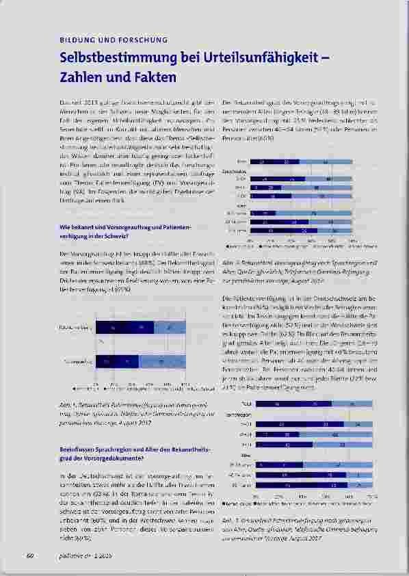 Vorschauseite 1: Selbstbestimniung bei Urteilsunfähigkeit Zahlen und Fakten
