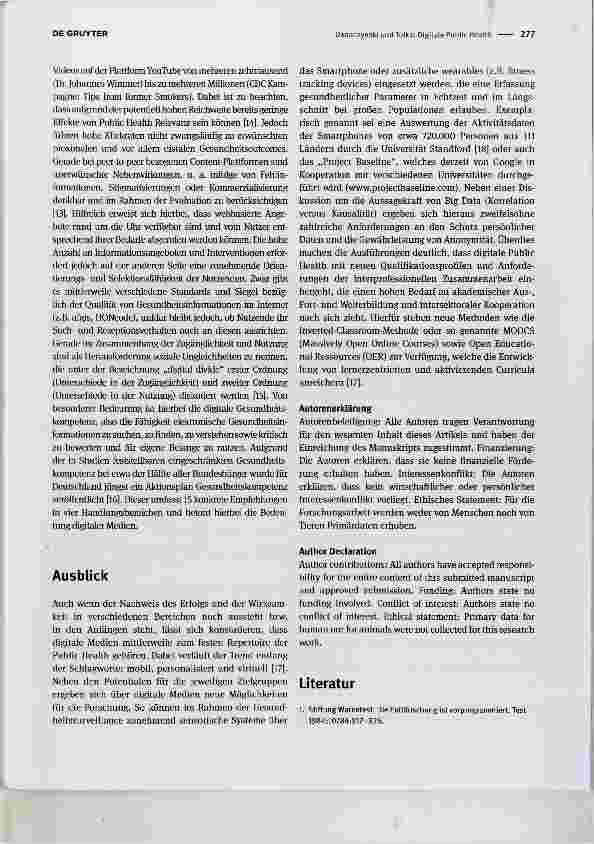 Vorschauseite 3: Digitale Public Health: Chancen und Herausforderungen internetbasierter Technologien und Anwendungen Digital Public Health: Opportunities and challenges of internet-based technolo…