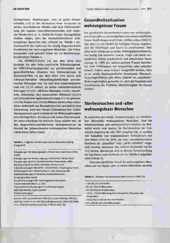 Vorschauseite 2: Obdachlosigkeit und Gesundheitsversorgung