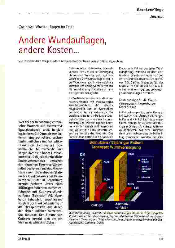 Vorschauseite 1: Andere Wundauflagen, andere Kosten ...