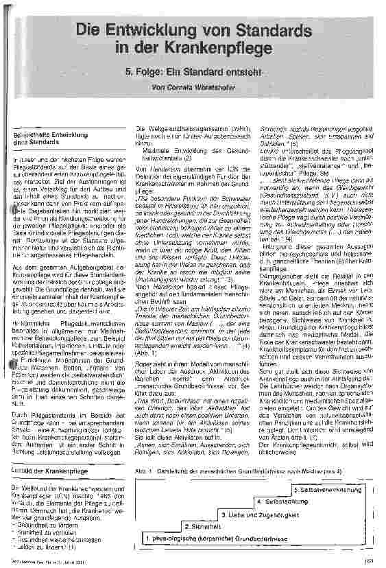 Vorschauseite 1: Die Entwicklung von Standards in der Krankenpflege 5. Folge: Ein Standard entsteht