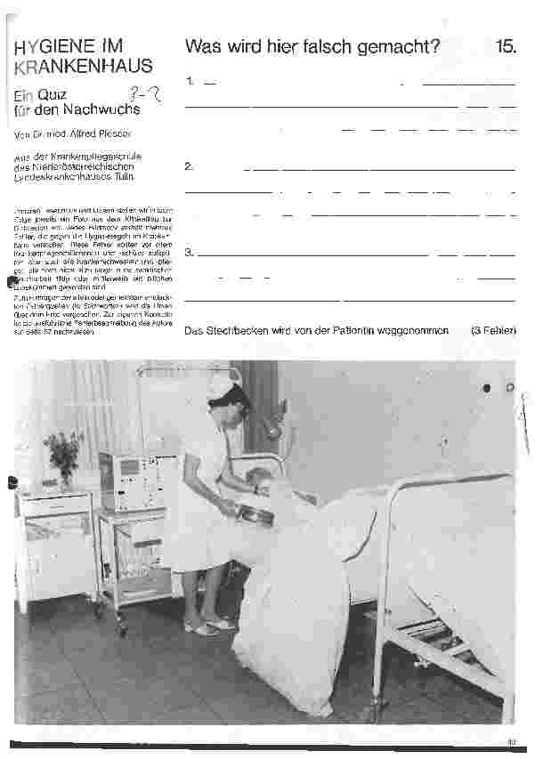 Vorschauseite 1: Hygiene im Krankenhaus ein Quiz für den Nachwuchs