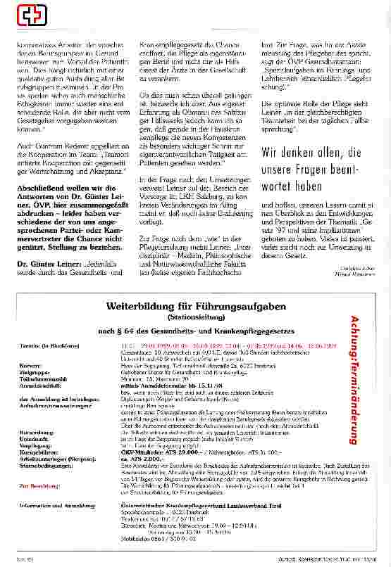 Vorschauseite 5: GuKG. .. . seit einem Jahr ständiger Begleiter