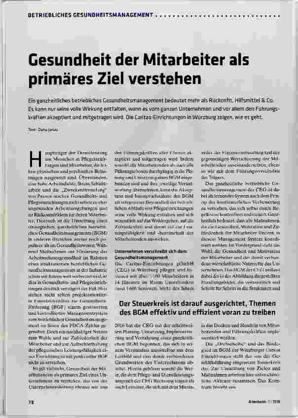 Vorschauseite 1: Gesundheit der Mitarbeiter als primäres Ziel verstehen