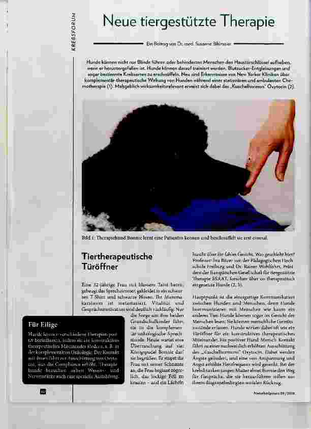 Vorschauseite 1: Neue tiergestützte Therapie