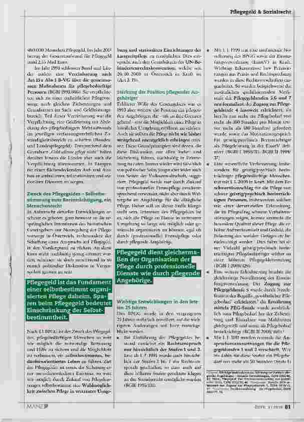 Vorschauseite 2: 25 Jahre Pflegegeld in Österreich