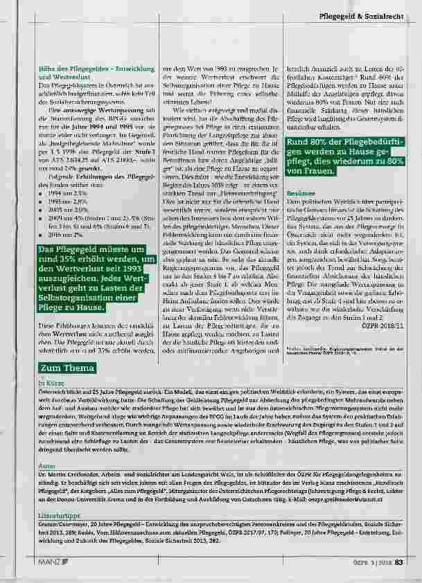 Vorschauseite 4: 25 Jahre Pflegegeld in Österreich