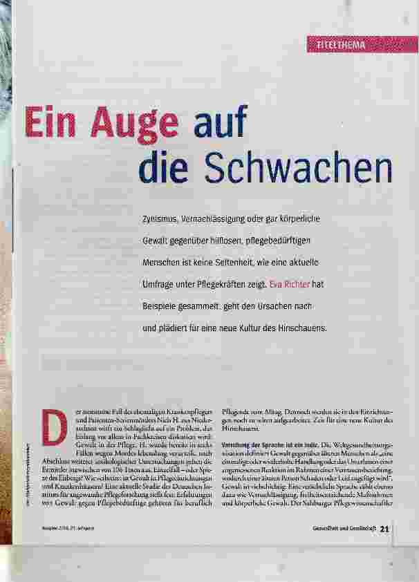 Vorschauseite 1: Ein Auge auf die Schwachen