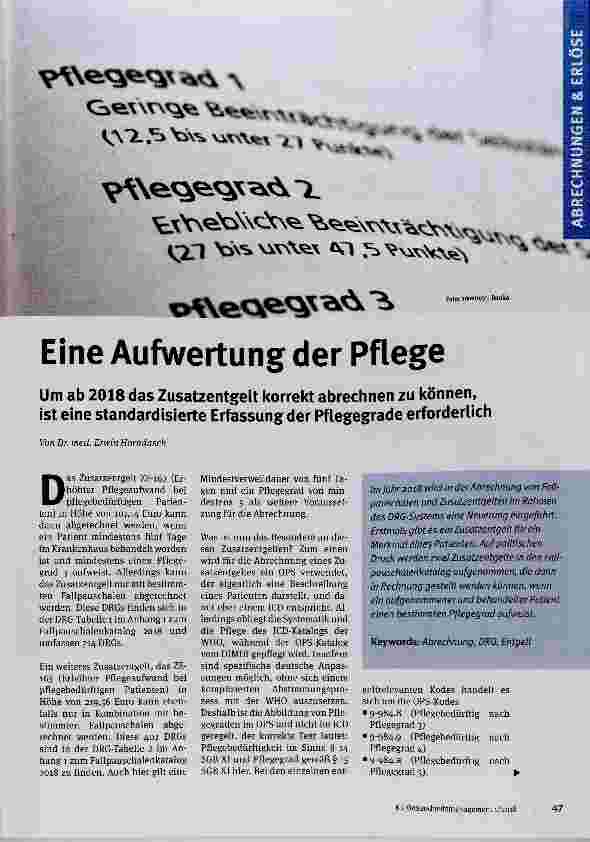 Vorschauseite 1: Eine Aufwertung der Pflege