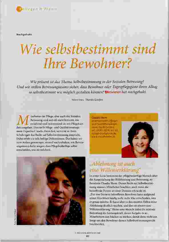 Vorschauseite 1: Wie selbstbestimmt sind Ihre Bewohner?