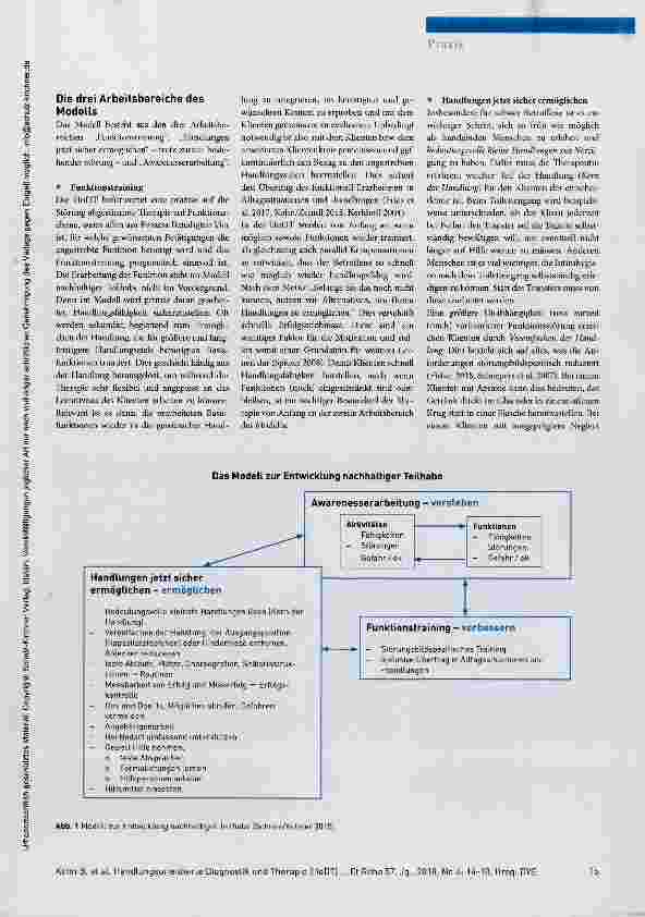 Vorschauseite 2: Ein Weg zu nachhaltiger Teilhabe Handlungsorientierte Diagnostik und Therapie (HoDT) Teil 1