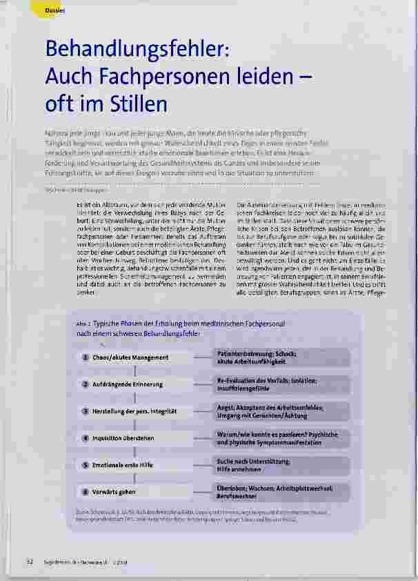 Vorschauseite 1: Behandlungsfehler: Auch Fachpersonen leiden oft im Stillen