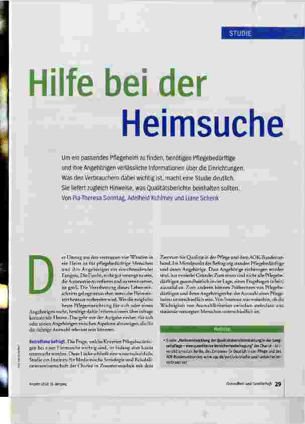 Vorschauseite 2: Hilfe bei der Heimsuche
