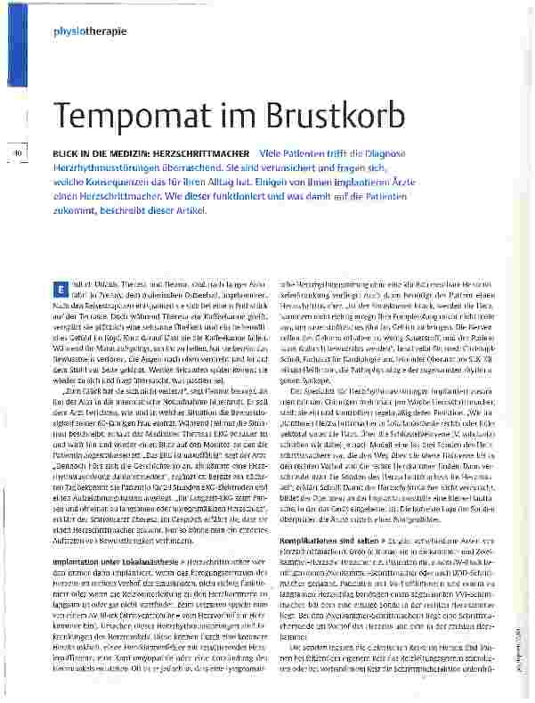 Vorschauseite 1: Tempomat im Brustkorb