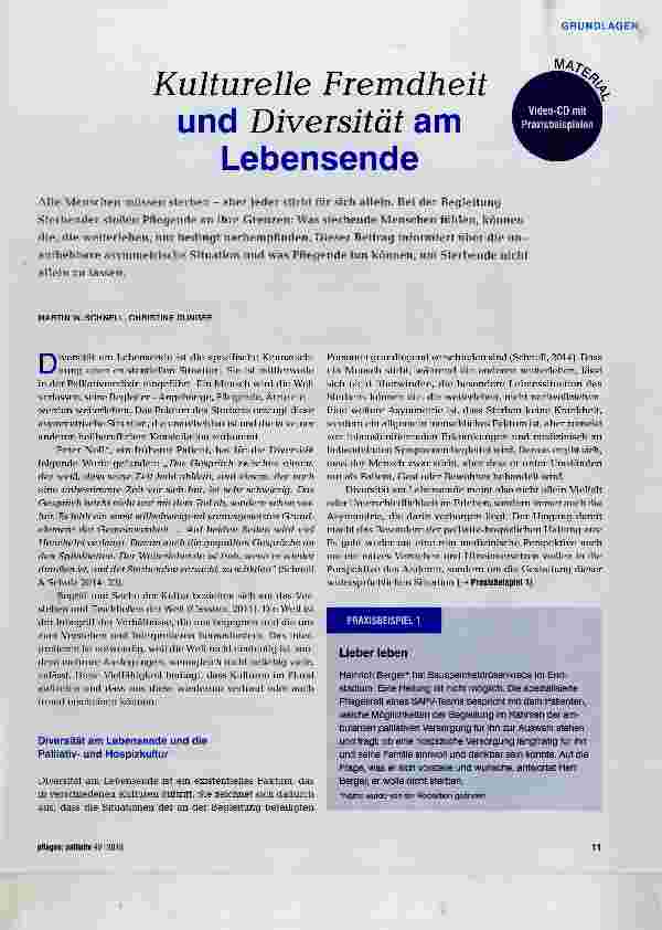 Vorschauseite 1: Kulturelle Fremdheit und Diversität am Lebensende