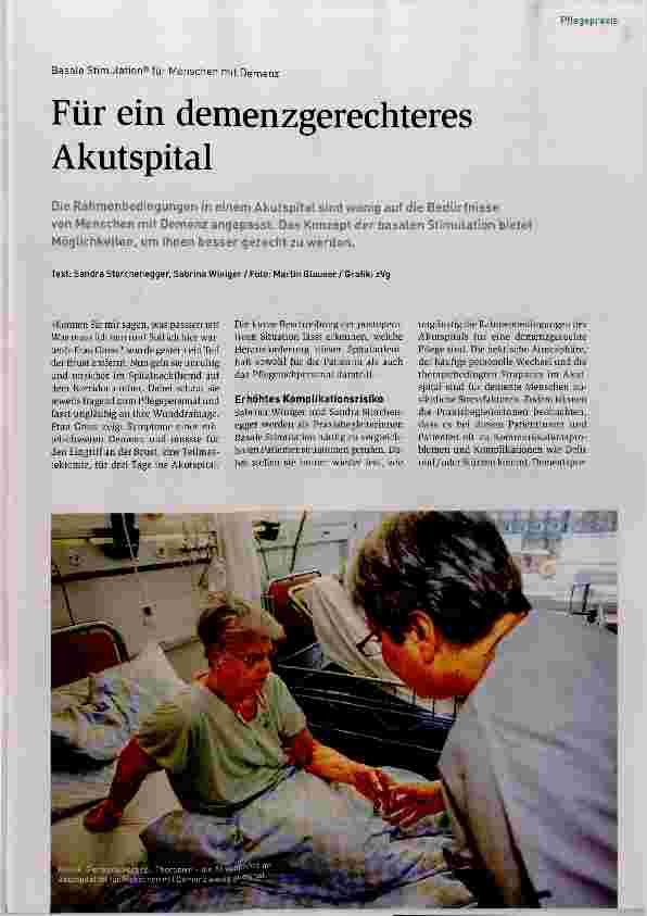 Vorschauseite 1: Für ein demenzgerechteres Akutspital