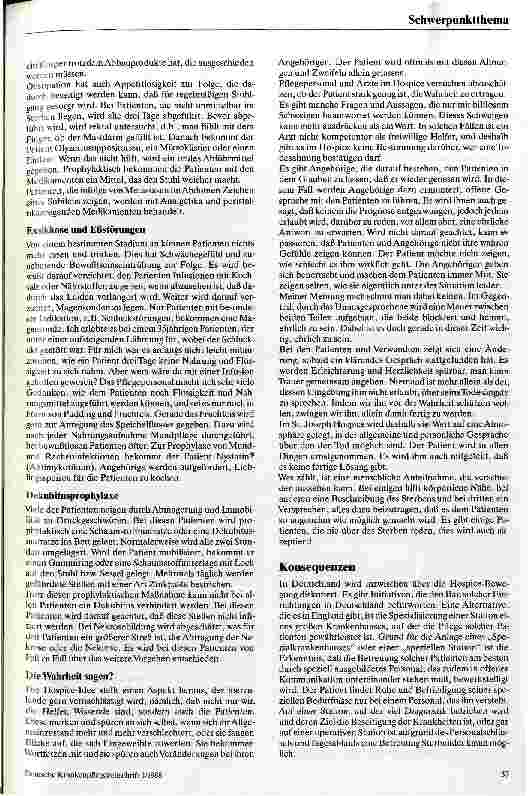 Vorschauseite 5: Die Pflege von Tumorpatienten im Finalstadium Erfahrungsbericht nach einem dreimonatigem Praktikum im St. Joseph Hospice