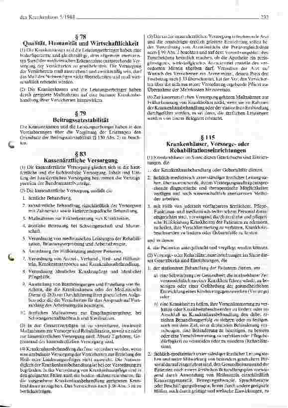 Vorschauseite 3: Regierungsentwurf des Gesundheits-Reformgesetzes (GRG) vom 27.4.1988