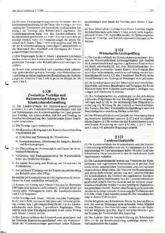 Vorschauseite 5: Regierungsentwurf des Gesundheits-Reformgesetzes (GRG) vom 27.4.1988