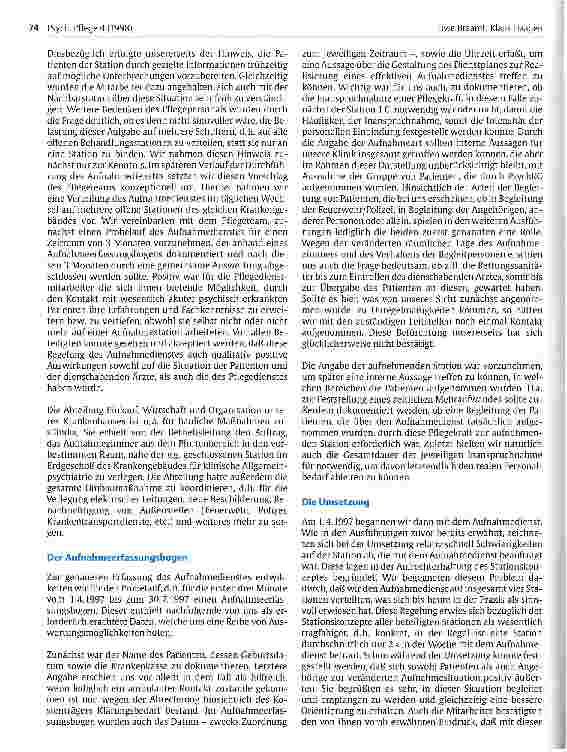 Vorschauseite 3: Begleitender Aufnahmedienst in einem psychiatrischen Fachkrankenhaus