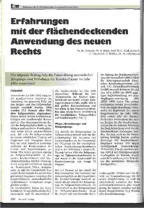 Vorschauseite 1: Erfahrungen mit der flächendeckenden Anwendung des neuen Rechts