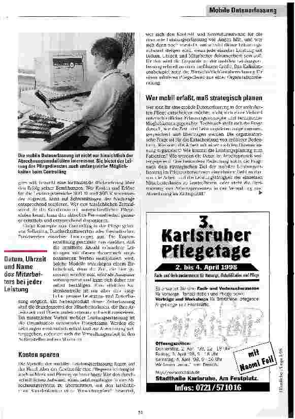 Vorschauseite 2: Last oder Entlastung? Mobile Datenerfassung in ambulanten Pflegediensten