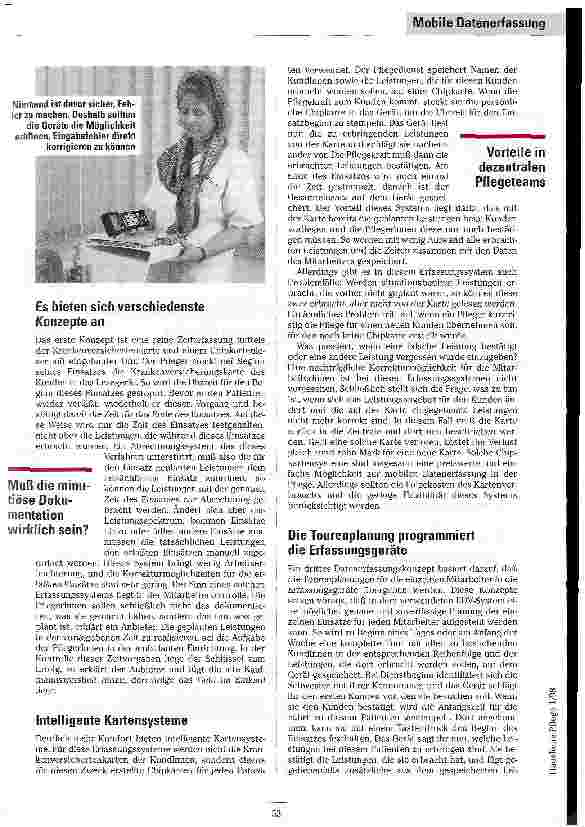 Vorschauseite 3: Last oder Entlastung? Mobile Datenerfassung in ambulanten Pflegediensten