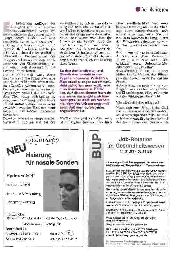Vorschauseite 2: Er da oben, wir da unten? Zum Verhältnis vieler Chefärzte zum Pflegepersonal, 1. Teil-