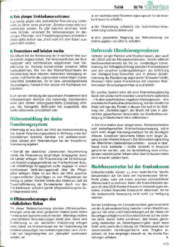 Vorschauseite 4: Kann das Krankenhaus seine Zukunft noch aus eigener Kraft gestalten?